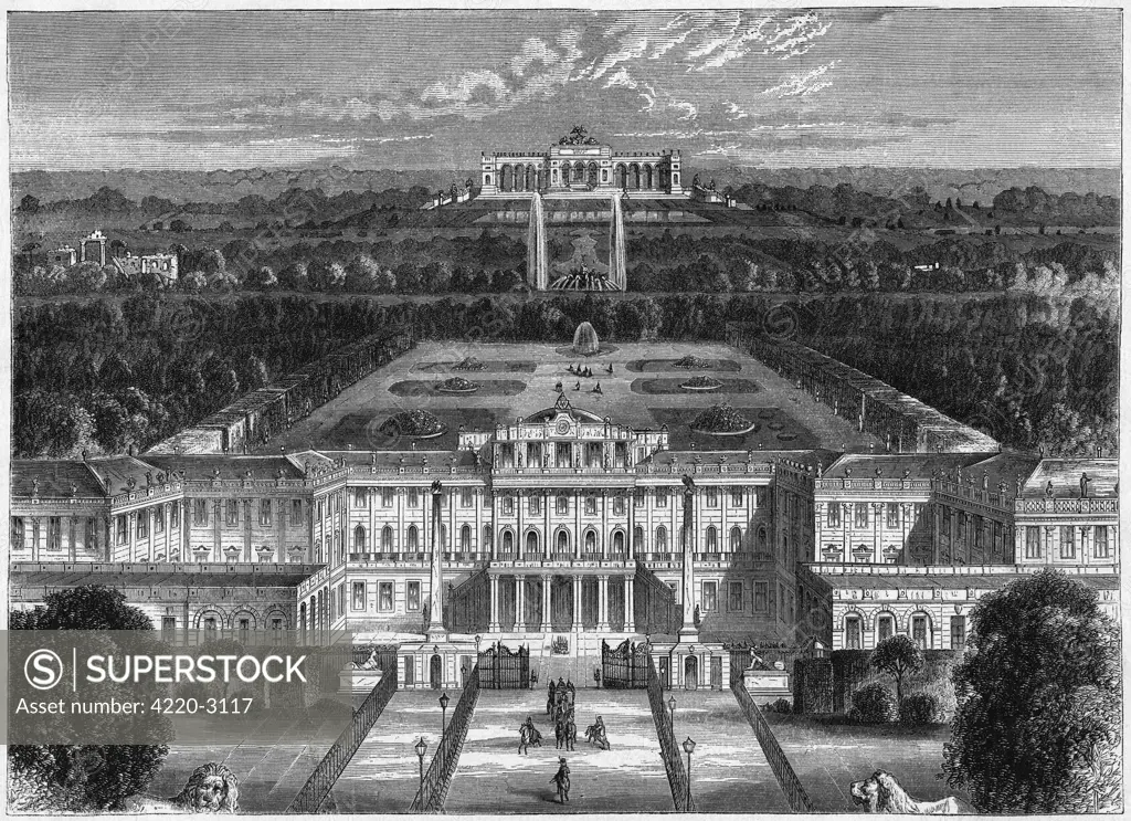 The royal palace ofSchonbrunn. Date: 1879