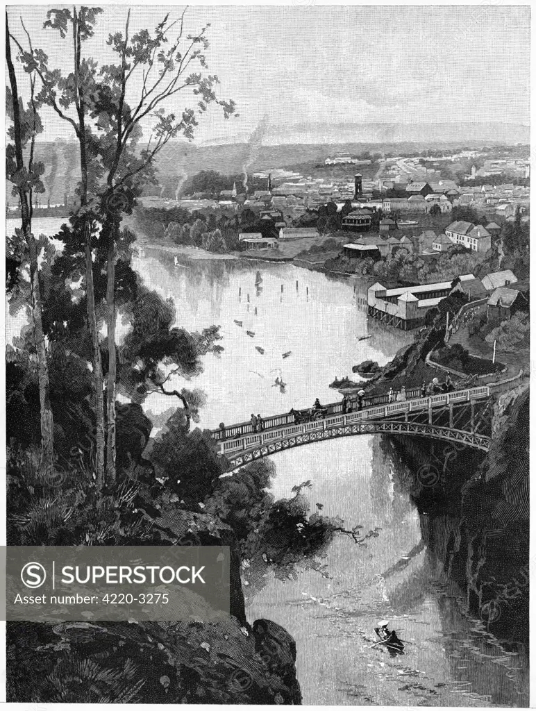 View of the town from CataractBridge. Date: 1891