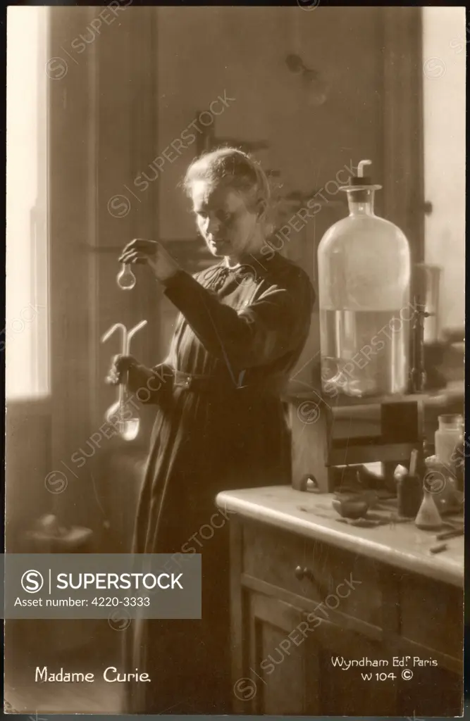 MARIE CURIE Physical Chemist  In her laboratory       Date: 1867-1934