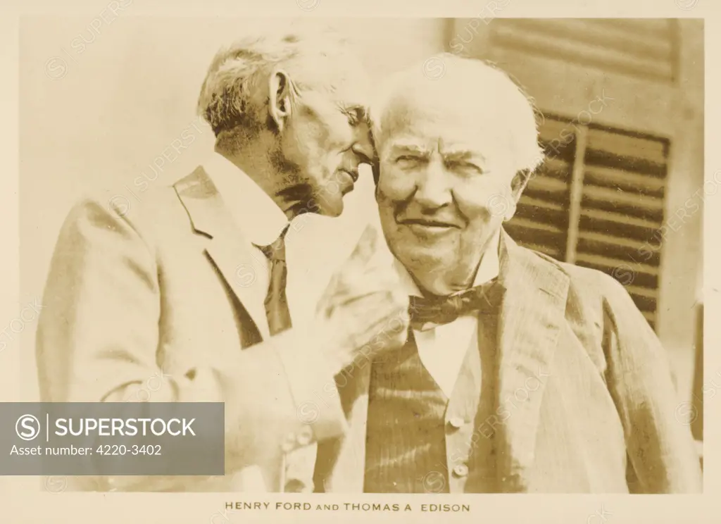 THOMAS ALVA EDISON  With HENRY FORD.        Date: 1847 - 1931