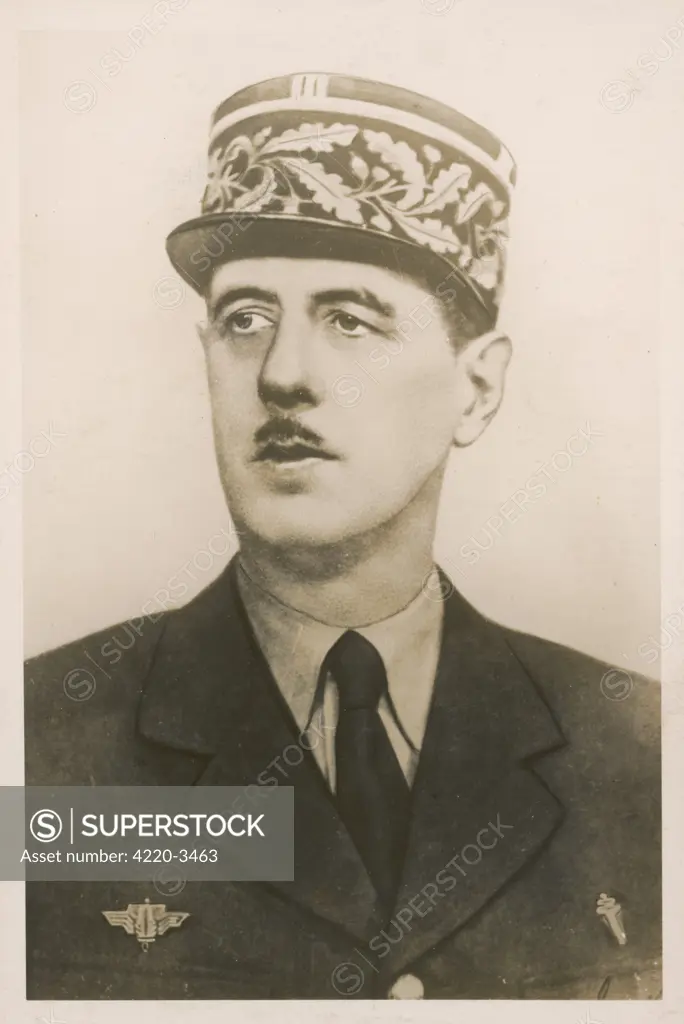 CHARLES DE GAULLE  French soldier and statesman.        Date: 1890 - 1970