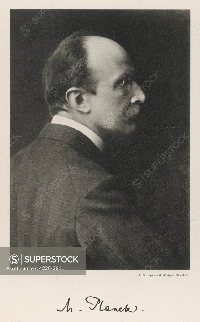 MAX KARL ERNST LUDWIG PLANCK  German physicist and Nobel  prizewinner in 1918       Date: 1858 - 1947