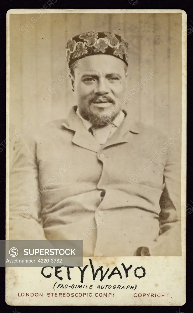 CETEWAYO or CETSHWAYO   Zulu king (1873-79)  photographed during his visit to Britain      Date: 1826 - 1884
