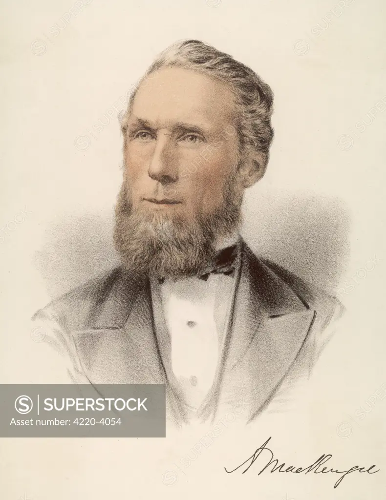 ALEXANDER MACKENZIE  Canadian statesman and Prime  Minister of Canada from 1873- 1878.