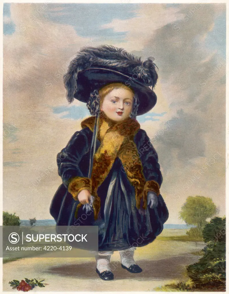 QUEEN VICTORIA  A portrait from 1823, when the  Princess was four years old.