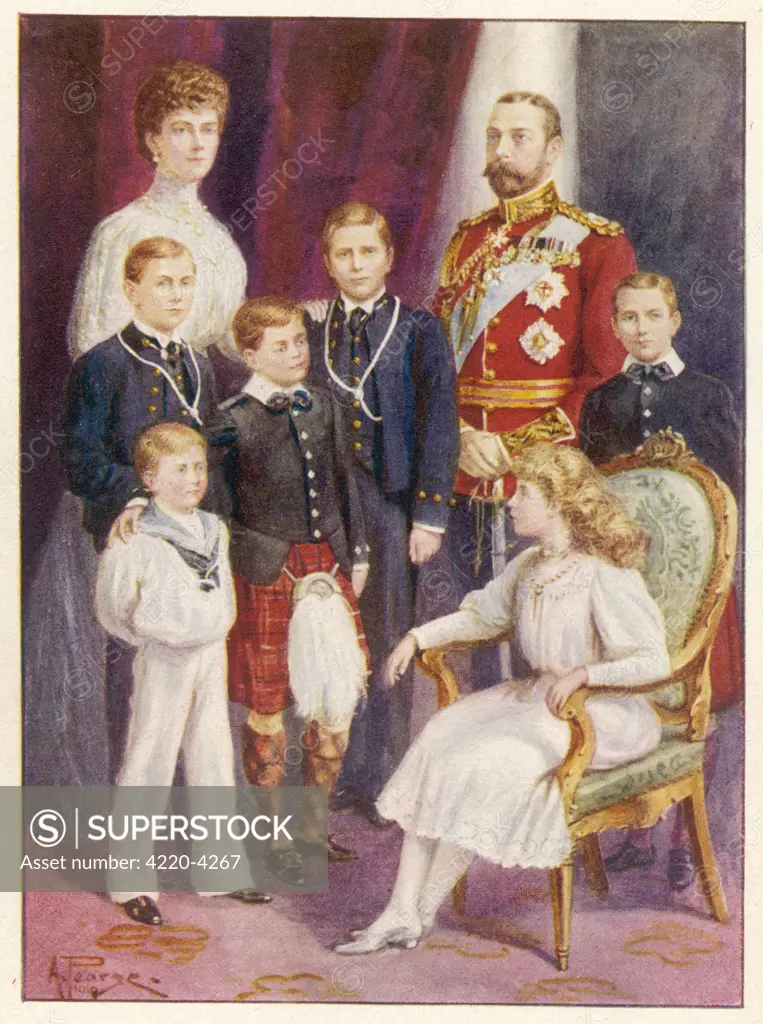 GEORGE V with Mary and their children