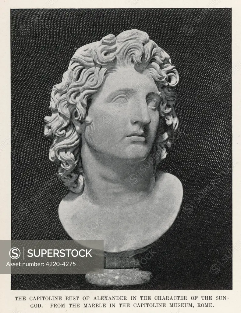 ALEXANDER THE GREAT  King of Macedon, Greece  depicted as a sun-god