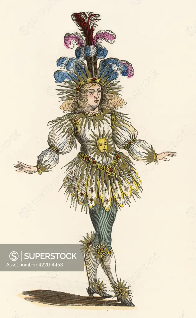 LOUIS XIV, KING OF FRANCE  in theatre costume as 'Le Roi Soleil' (the Sun King)