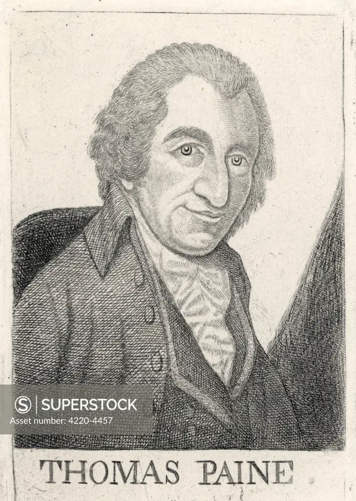 THOMAS PAINE  Radical writer, born in  England, emigrated to America  in 1774 where he urged  declaration of independence