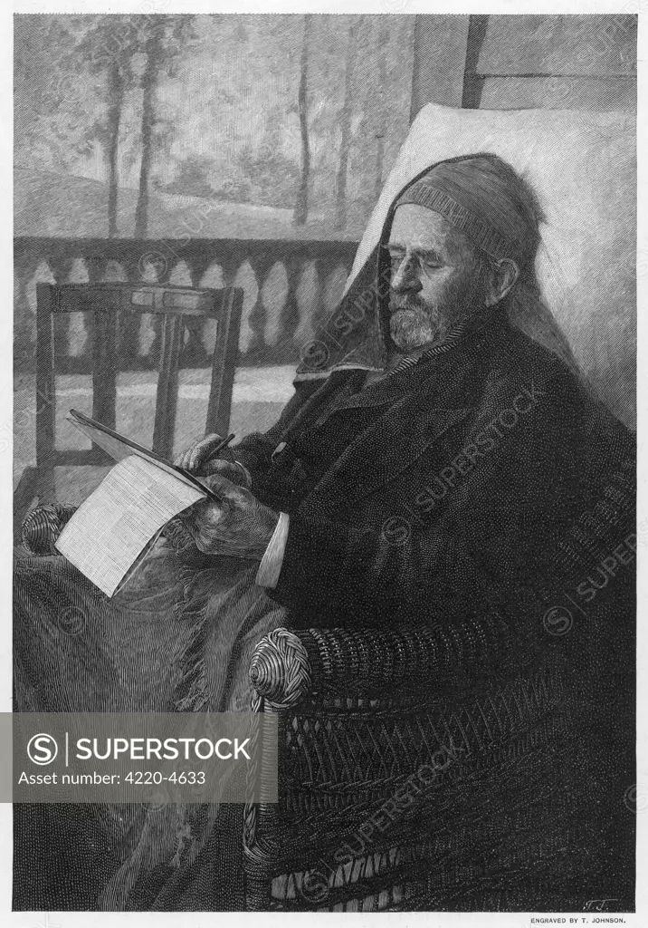 ULYSSES S GRANT  American Civil War General, and later President, writing  his memoirs at Mount McGregor