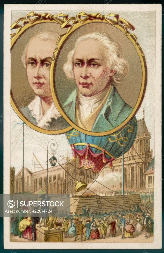 THE MONTGOLFIER BROTHERS (1745-99; 1740-1810) French balloonists, Etienne and Joseph