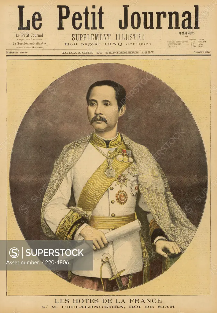 RAMA V known as CHULALONGKORN  King of Siam (1868-1910): he abolished slavery and  made many social improvements