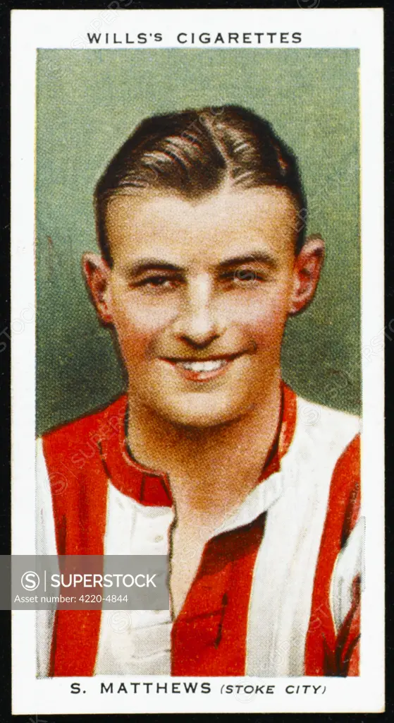 (Sir) Stanley Matthews (1915 - 2000)  known as The Wizard of  Dribble, in his young days  as a player for Stoke City