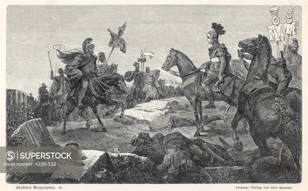 SECOND PUNIC WAR : the Roman general and statesman Publius Cornelius Scipio Africanus meets Hannibal before defeating him at the Battle of Zama.