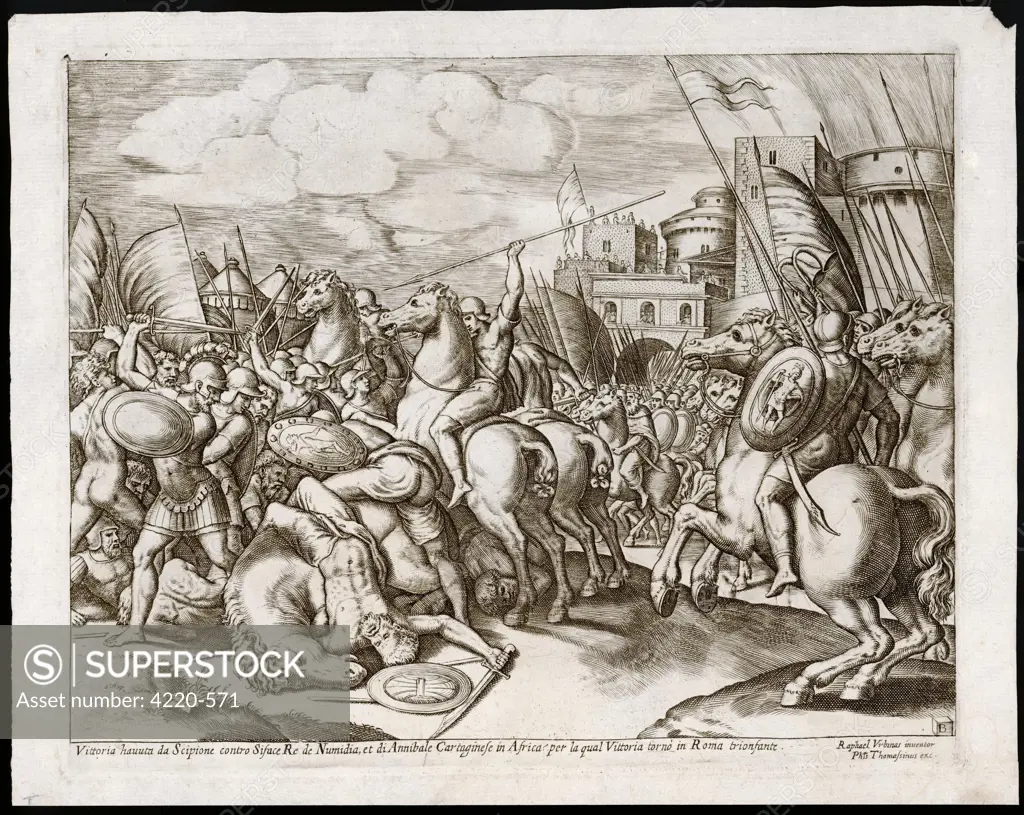 SECOND PUNIC WAR Scipio Africanus defeats  Hannibal at ZAMA in North  Africa