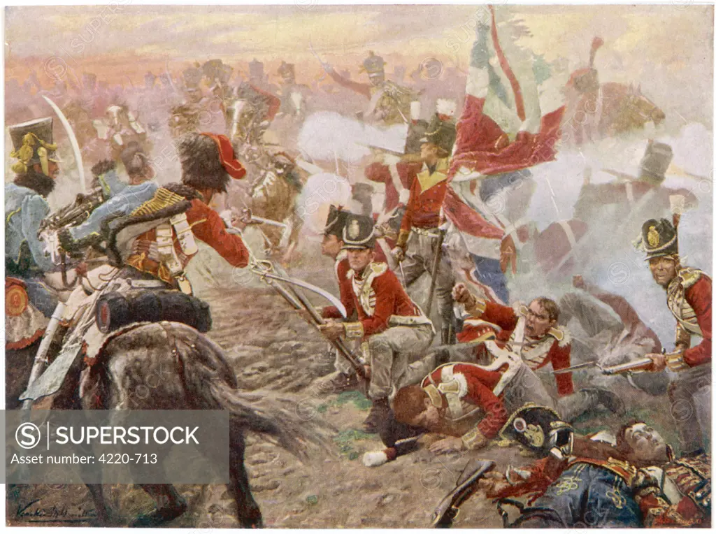 Wellington defeats Ney at  QUATRE BRAS, foiling  Napoleon's plan to prevent the  joining of the British and  Prussian armies