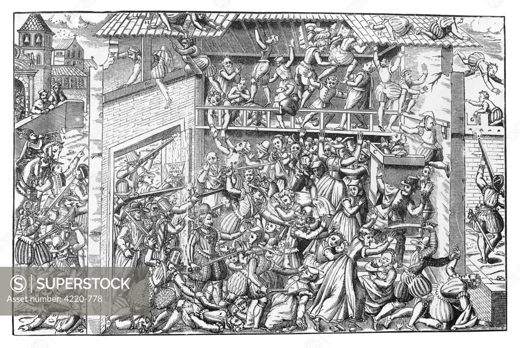 Sixty Huguenots are massacred  by Francois, duc de Guise at  Vassy