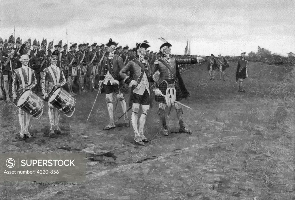 QUEBEC : The British troops on the  morning of the battle of the  Plains of Abraham