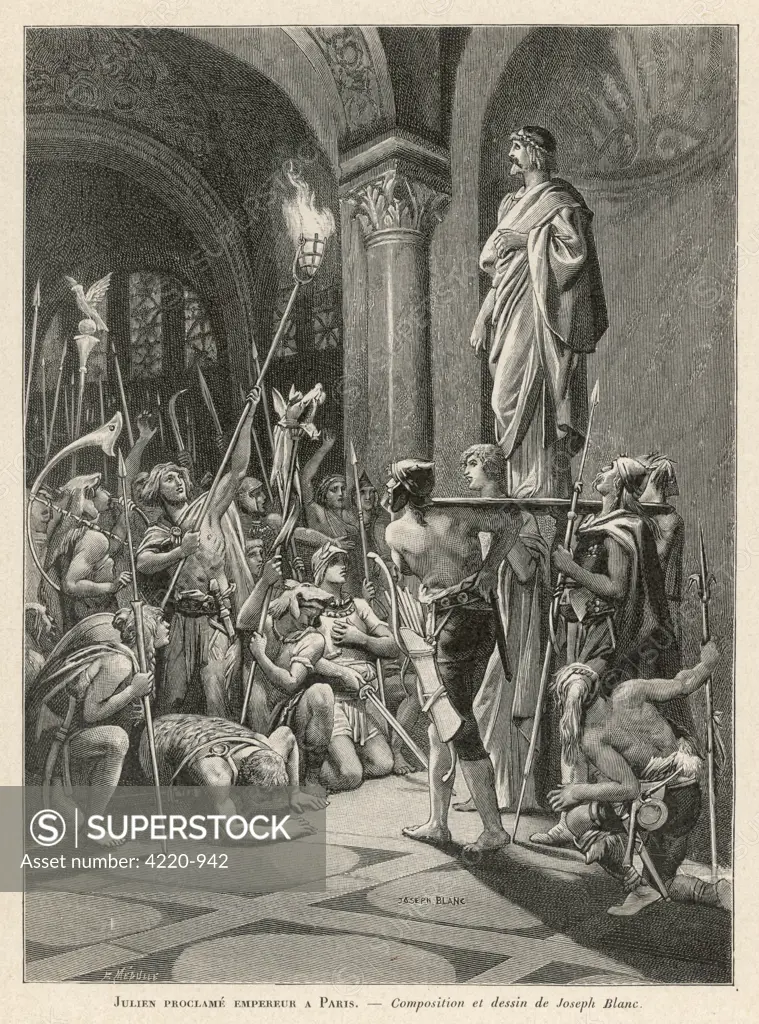 Julianus (the Apostate) is proclaimed emperor in Paris,  while campaigning in Gaul