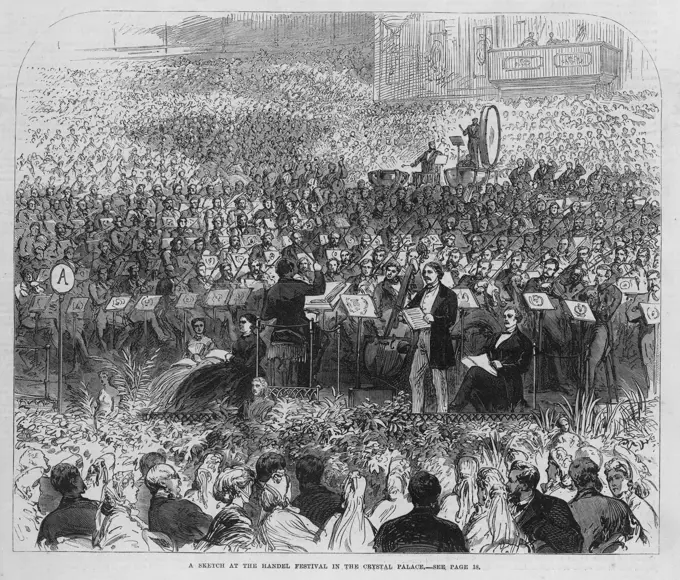  A Handel Festival at the  Crystal Palace, Sydenham  (London)       Date: 1865