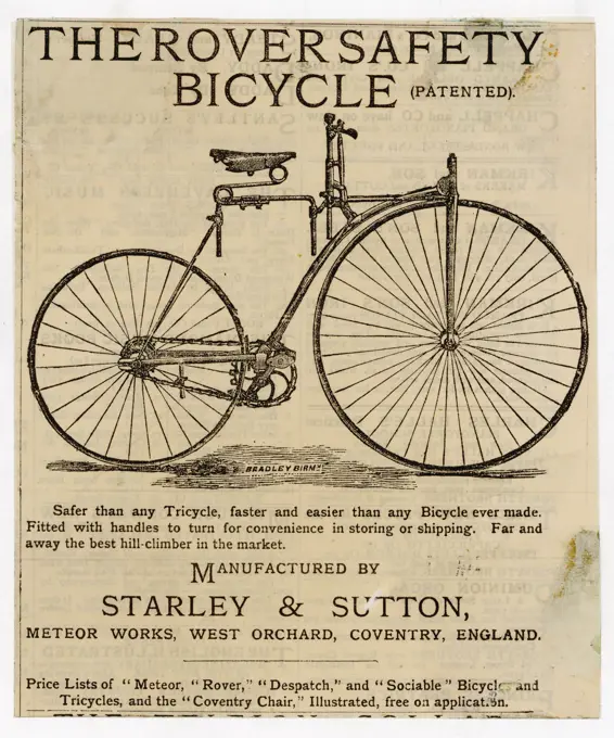  'Faster and easier than any  bicycle ever made.'        Date: 1885