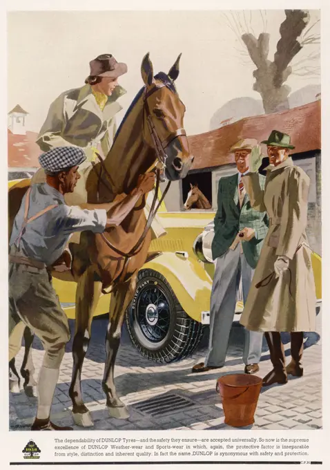 Country gentry with horse and car     1938