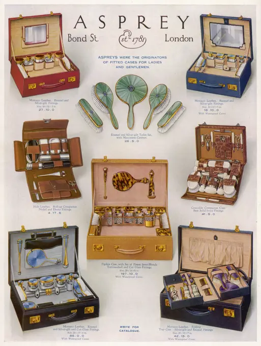 Asprey vanity cases.  1930