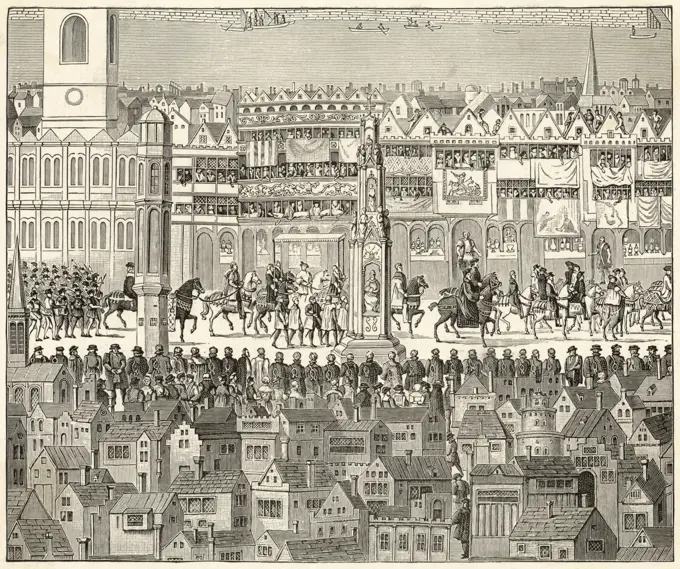 Part of the coronation  procession of Edward VI         Date: 1547