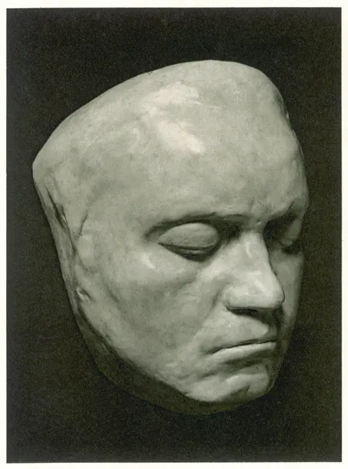 Ludwig van Beethoven (1770-1827) - Death mask of the German Composer.       Date: circa 1826