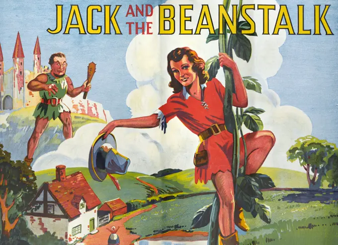Poster for Jack and the Beanstalk, advertising a pantomime.      Date: circa 1930s