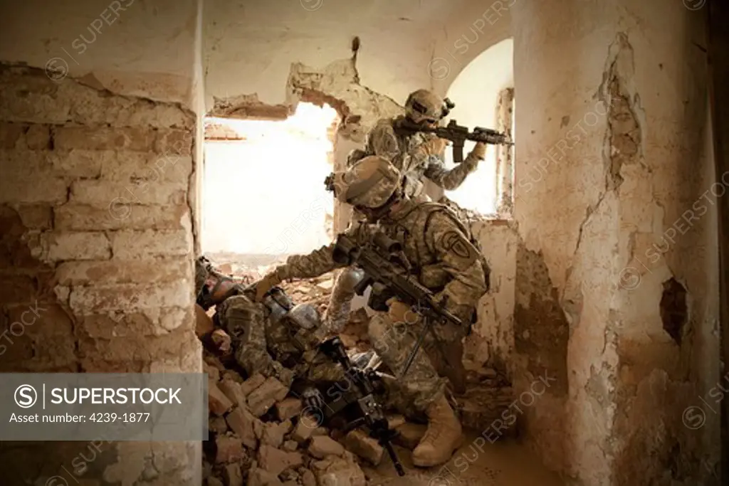 U.S. Army Rangers in Afghanistan combat scene.