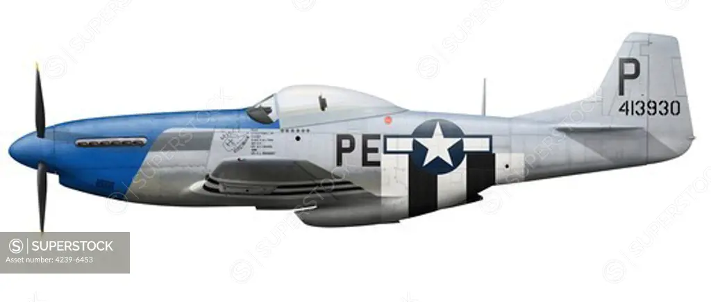 North American P-51D Mustang, The West By Gawd Virginian II, assigned to the 328th Fighter Squadron.