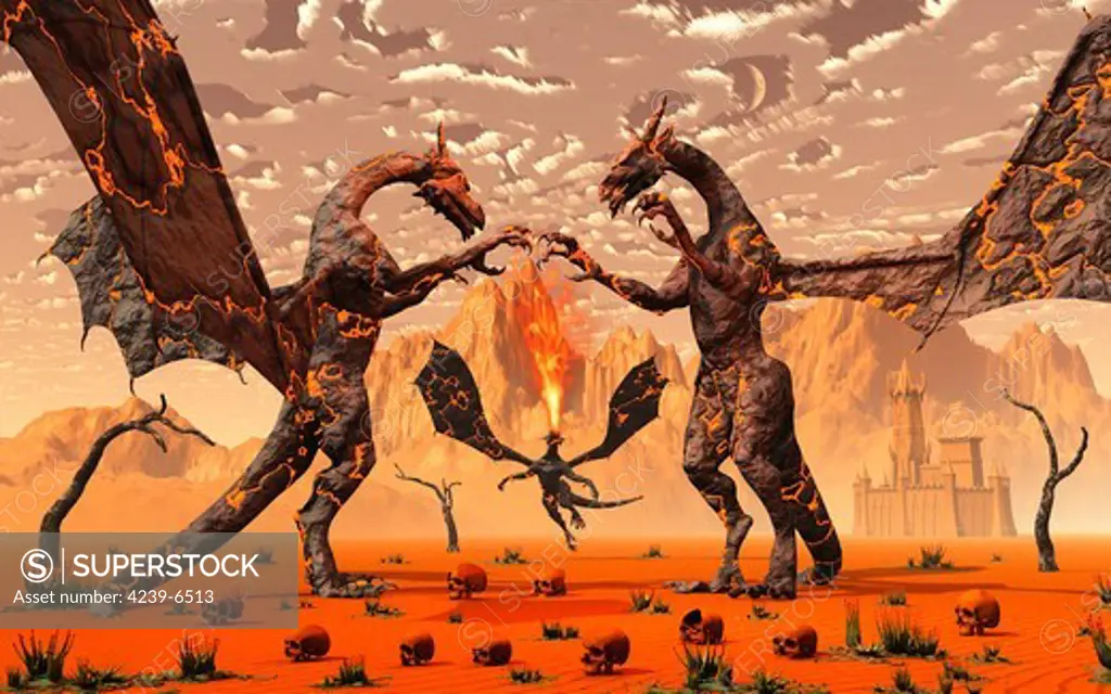Born of fire from the Earth's core, ancient lava dragons gather at a place no man has lived to see and talk about.