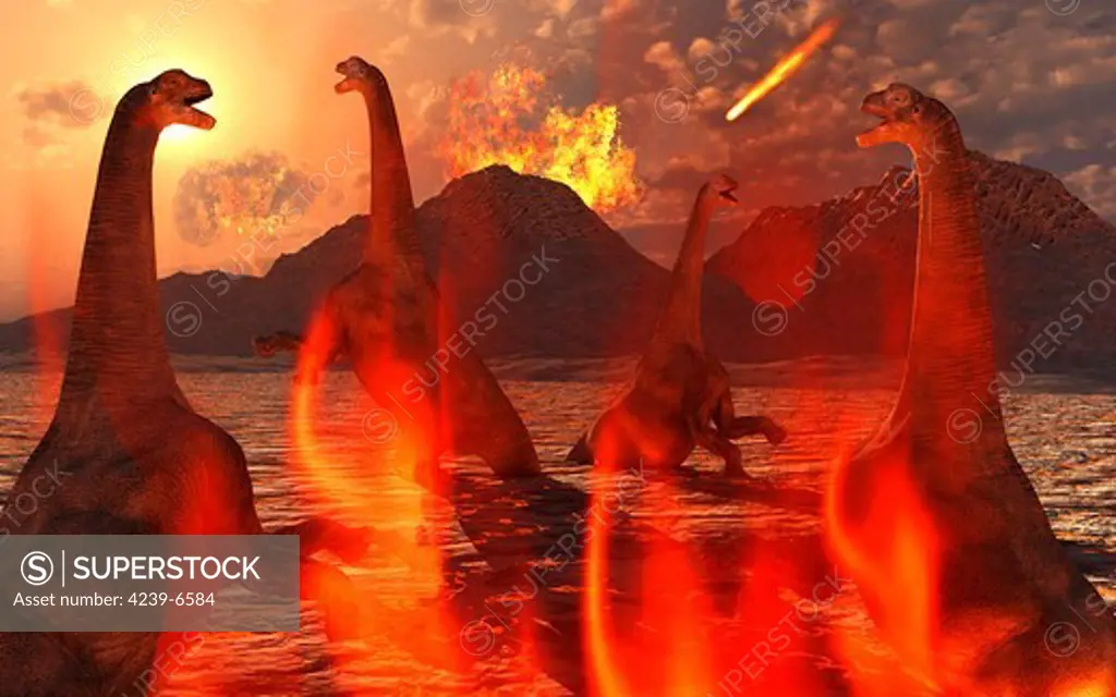A herd of sauropod dinosaurs meet their end during a time when the Earth was hit by intense volcanic and earthquake activity.