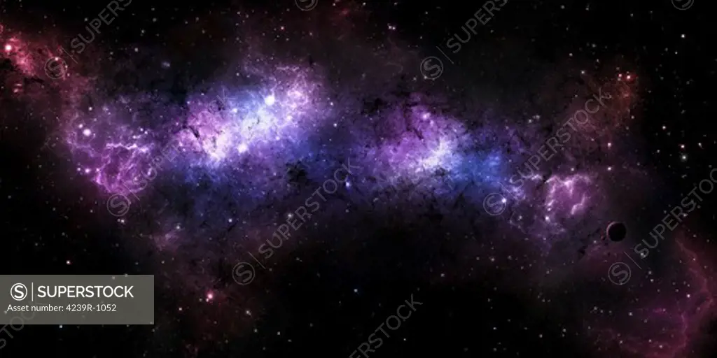 A massive nebula covers a huge region of space