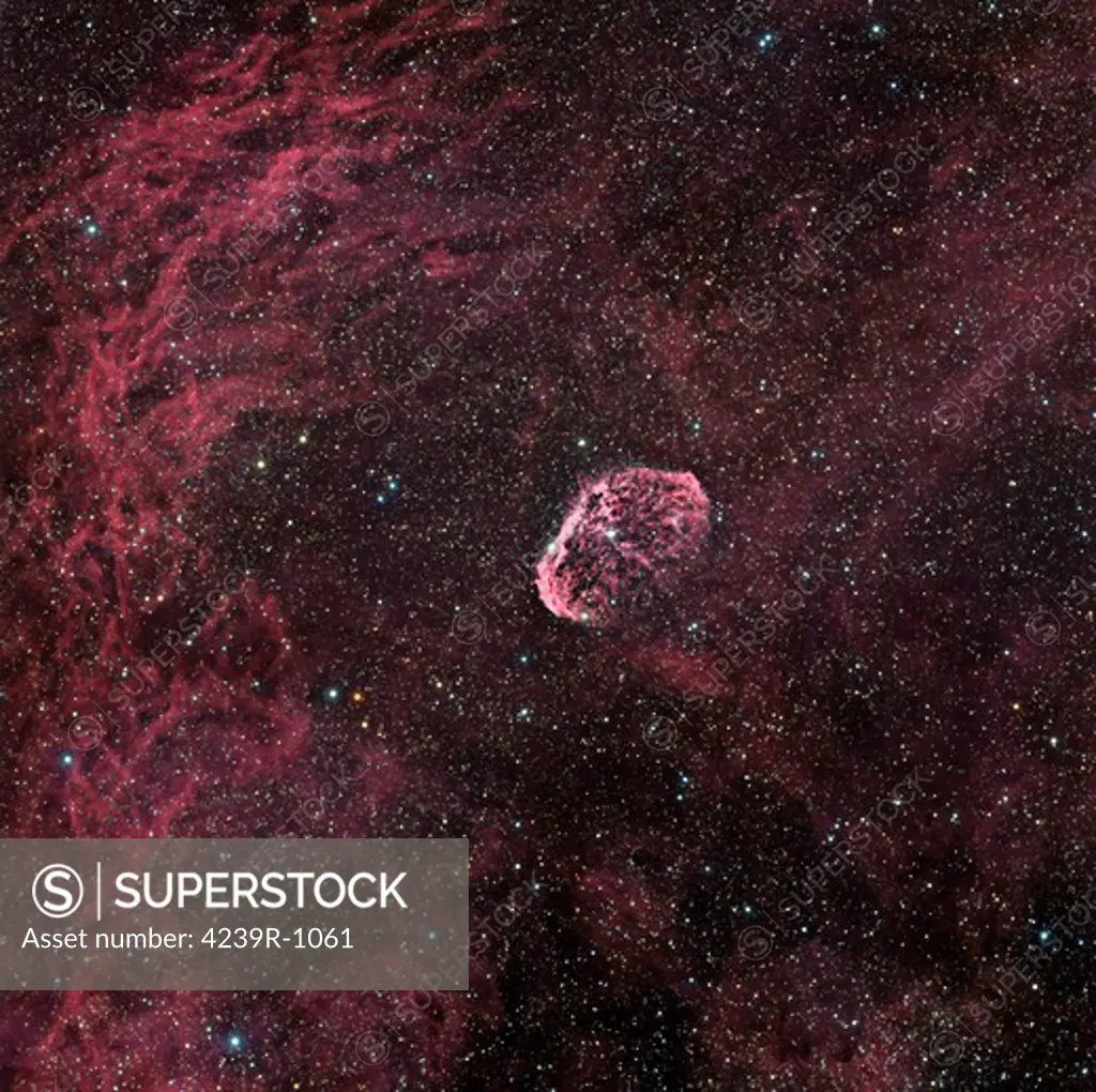 The Crescent Nebula, also known as NGC 6888, is an emission nebula in the Cygnus constellation