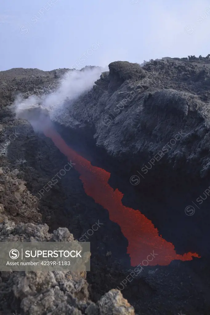 November 1, 2006 - Mount Etna open tube lava flow, Sicily, Italy