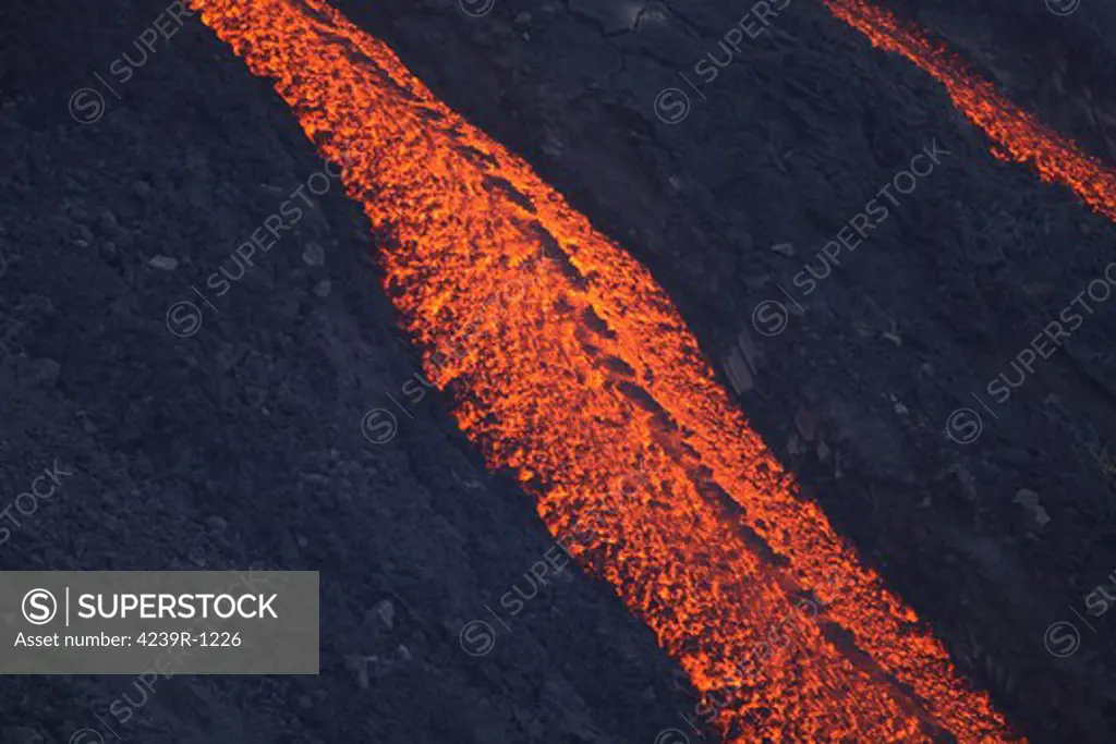 March 2, 2007 - Stromboli lava flow, Aeolian Islands, north of Sicily, Italy