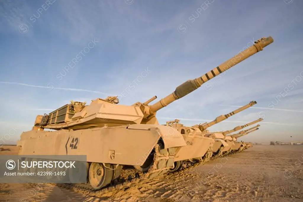 Baqubah, Iraq - M1 Abrams tanks at Camp Warhorse