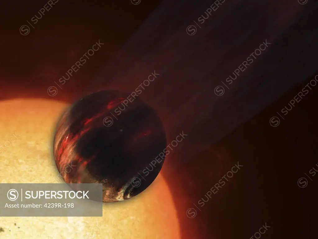 Artist's concept of a Hot Jupiter extrasolar planet orbiting a sun-like star