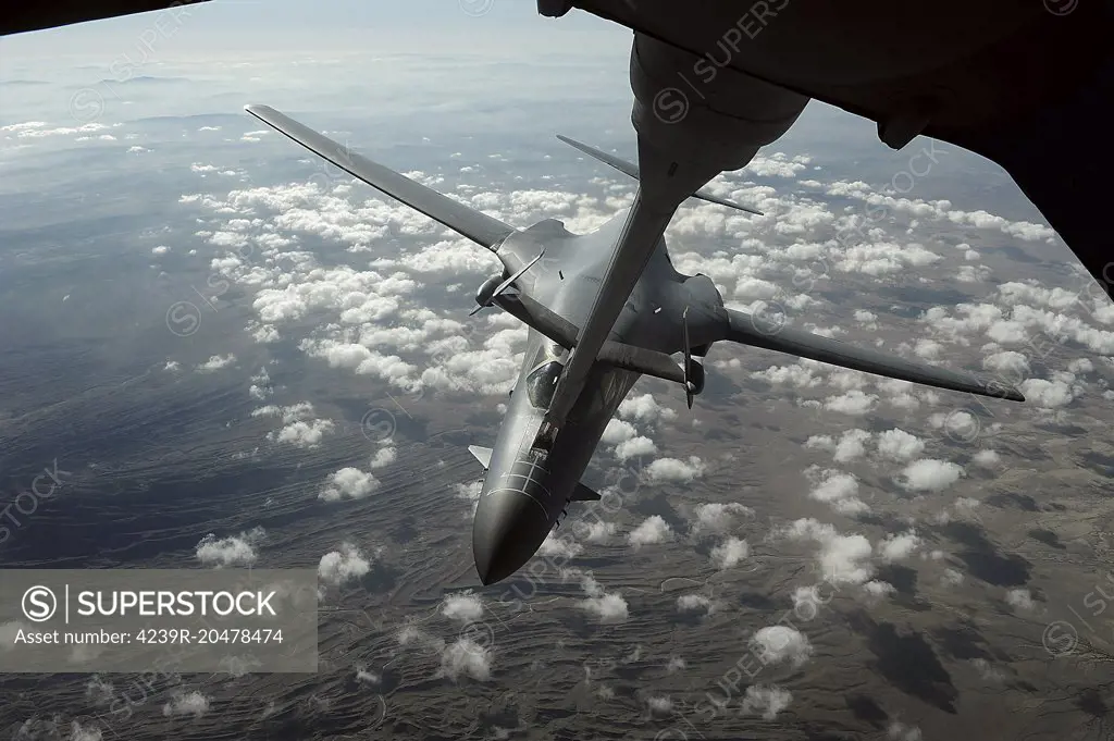 Decembe 10, 2008 - A U.S. Air Force KC-10 refuels a B-1B Lancer over Afghanistan.  