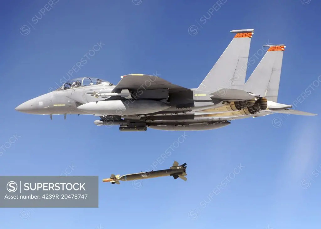 August 10, 2010 - An F-15E Strike Eagle drops a GBU-28 bomb during a Combat Hammer mission at Hill Air Force Base, Utah. Combat Hammer is an Air-to-Ground Weapons System Evaluation Program maintained by the 86th Fighter Weapons Squadron at Tyndall Air Force Base, Florida