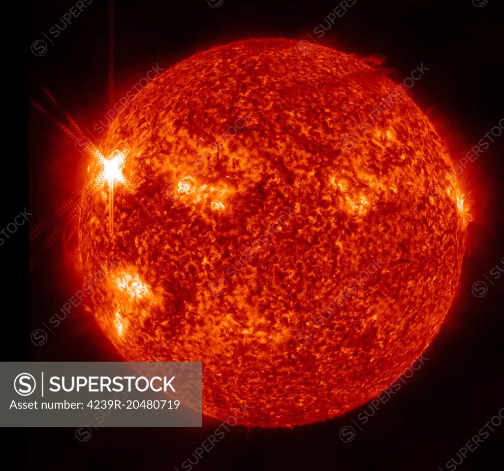 November 3, 2011 - An X 1.9 class flare bursts out from an active region on the sun, numbered AR1339, which just rounded over the left side of the sun into Earth's view. That flare triggered some disruption to radio communications on Earth.