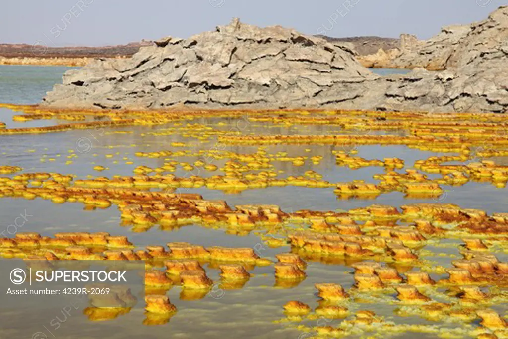 January 27, 2011 - Dallol geothermal area, potassium salt deposits formed by brine hot springs, Danakil Depression, Ethiopia.