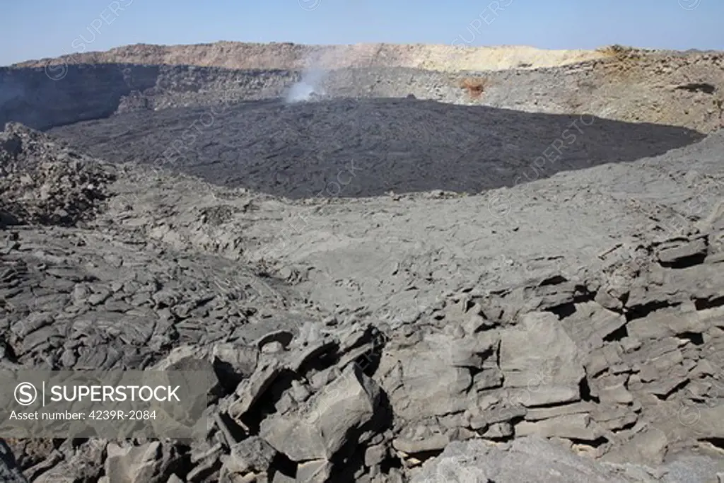 January 30, 2011 - North crater floor covered with basaltic lava flows, Erta Ale volcano, Danakil Depression, Ethiopia.