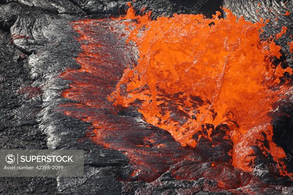 8 February 2008 - Lava bubble bursting at edge of active lava lake, Erta Ale volcano, Danakil Depression, Ethiopia.