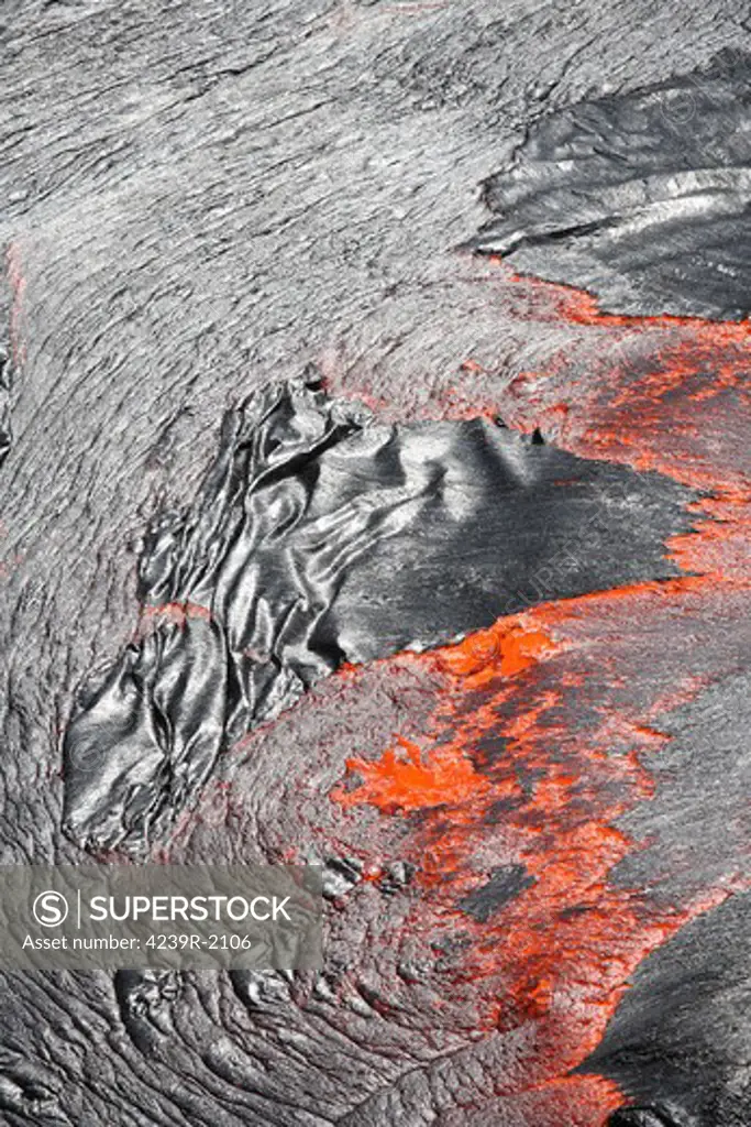 February 8, 2008 - Lava flowing out of active lava lake, Erta Ale volcano, Danakil Depression, Ethiopia.