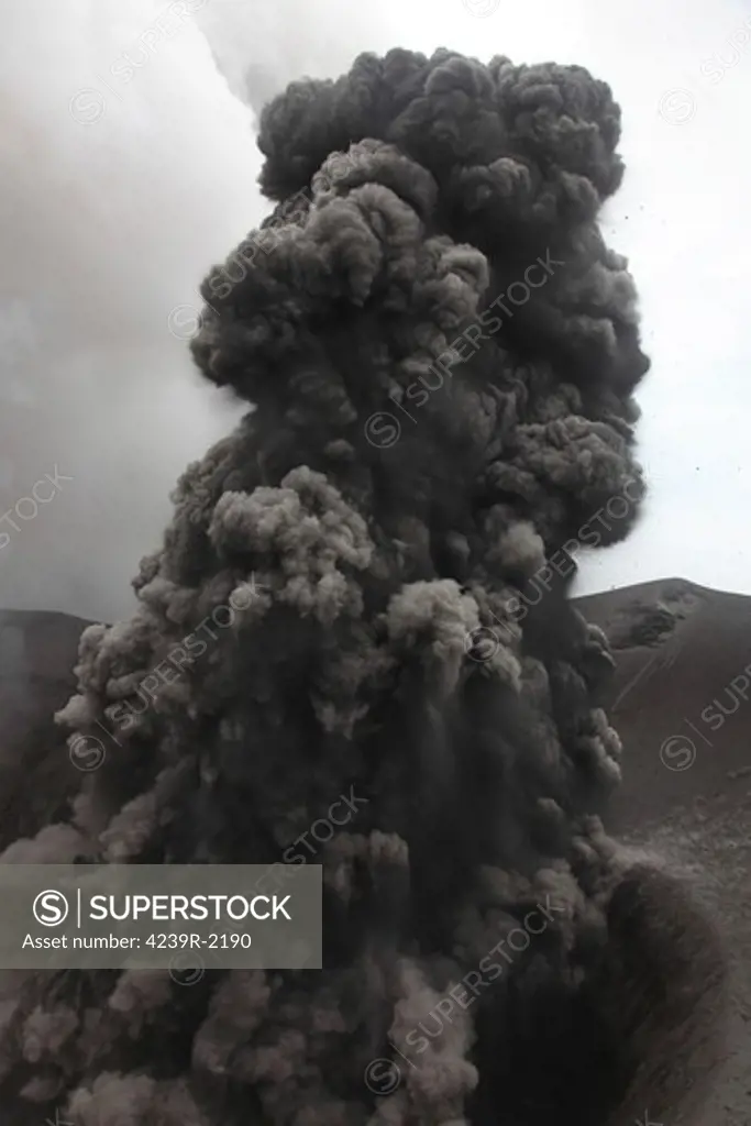 June 2, 2010 - Ash cloud rising from summit craters following explosive eruption, Yasur Volcano, Tanna Island, Vanuatu.