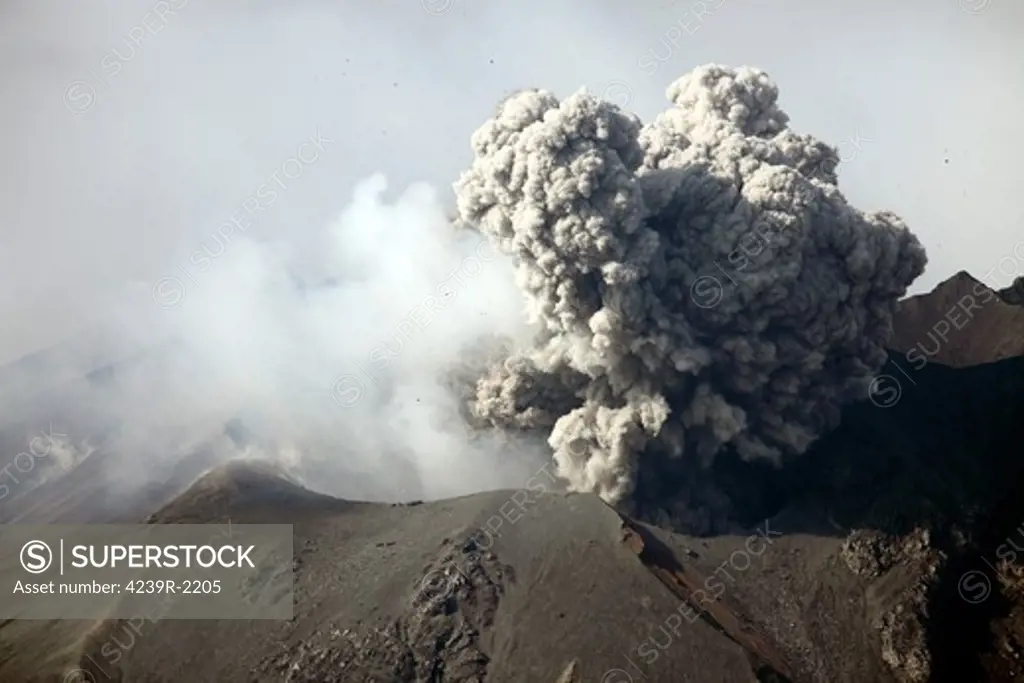 December 28, 2009 - Ash cloud following explosive Vulcanian eruption, Sakurajima Volcano, Japan.