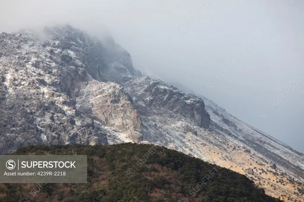 January 6, 2010 - Mount Unzen volcano lava dome, formed during the 1990-1995 eruptions, Japan.
